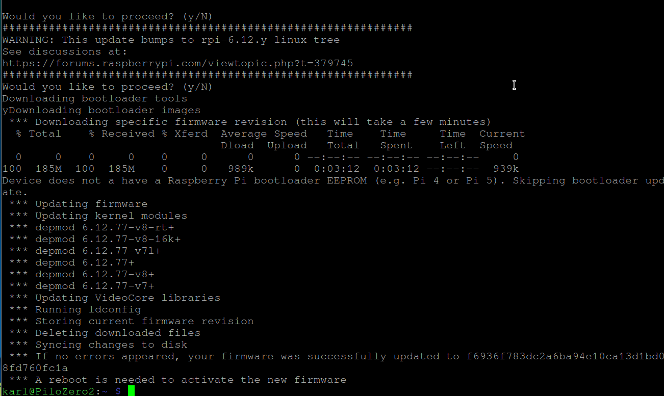 Screenshot Firmware Update